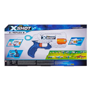 تفنگ اسباب بازی دوقلو ایکس شات X-Shot مدل Zuru X-shot Excel Double Reflex 6 Combo Foam Blaster Pack (16 Darts 3 Cans)_اسباب بازی